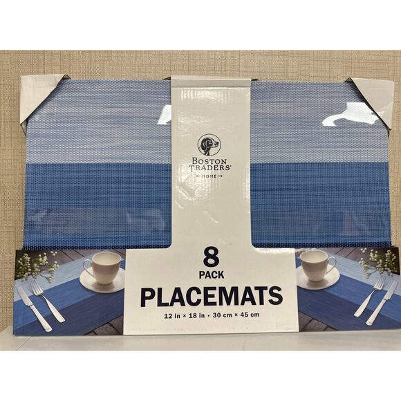 Boston Traders Home Indoor Outdoor Dining 8-Pack Placemats, 18"x12" - Picture 1 of 4